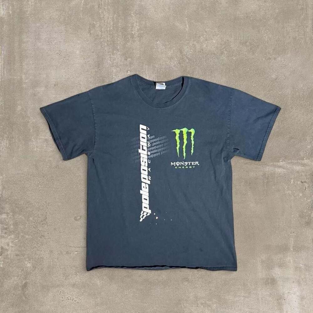 Gildan Monster Energy Racing Graphic Tee Size L Navy Y2K Motorsports